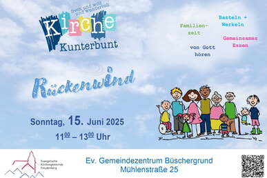 Kirche Kunterbunt 15. Juni | 11.00 - 13.00 Uhr GMZ