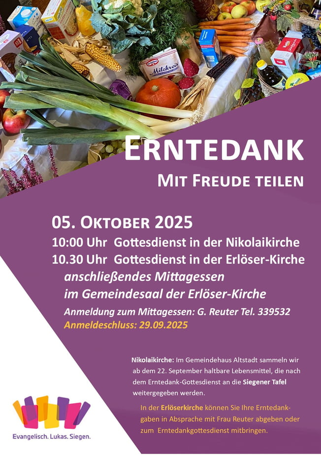 Erntedank-Gottesdienst Erlöserkirche