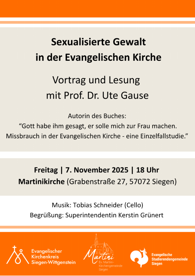Vortrag & Lesung: Sexualisierte Gewalt in der Evangelischen Kirche